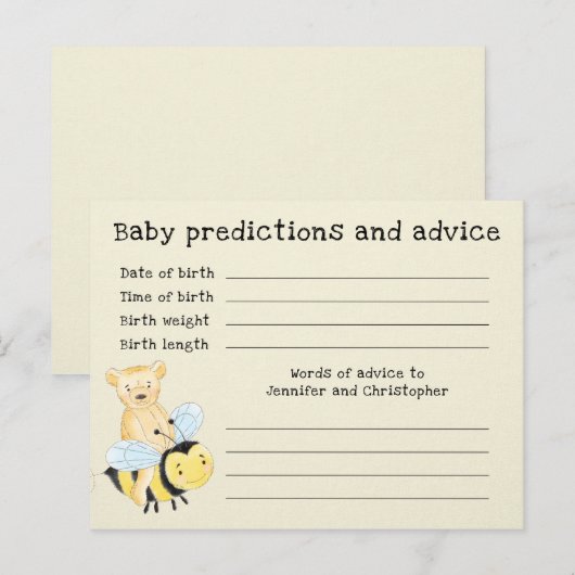 Baby shower Baby Voorspellingen en adviezen Briefkaart (Voorkant / Achterkant)