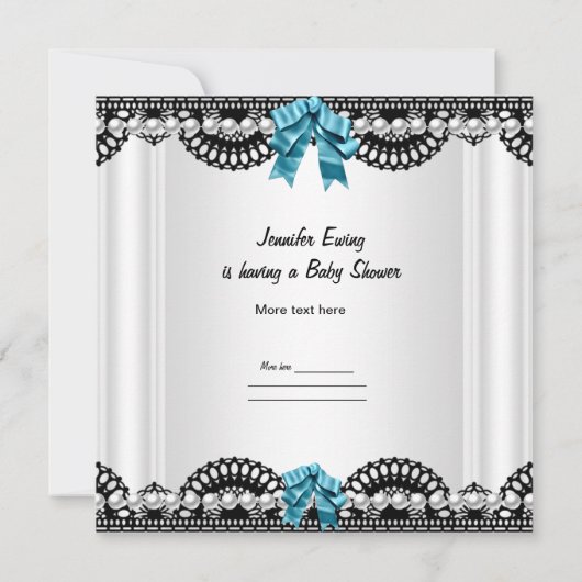 Baby shower Baby Zebra Zwart wit Blauw Kaart (Achterkant)