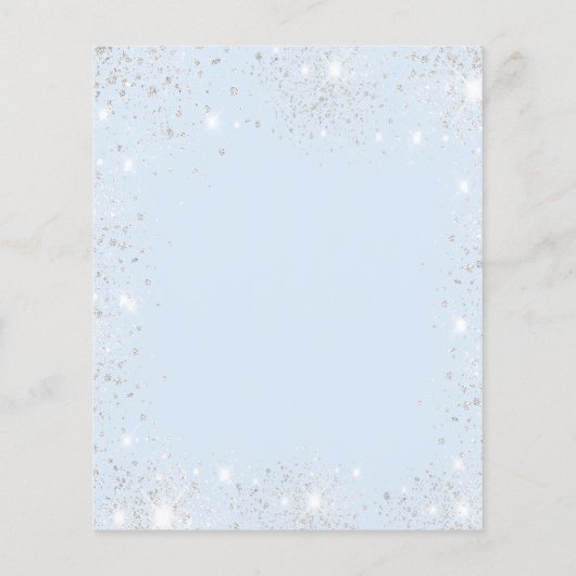 Baby shower babyblauwe jongen zilter glitter (Achterkant)