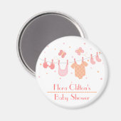 Baby shower: Babykleding op waslijn Magneet (Voorkant / Achterkant)