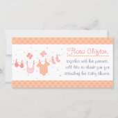 Baby Shower: Babykleren aan de lijn Bedankkaart (Voorkant)