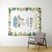 Baby Shower BACKDROP voor jongen | Cute Goud Safar Wandkleed (In Situ (horizontaal))