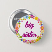 baby shower Badge - Big Sister Ronde Button 5,7 Cm (Voorkant /achterkant)