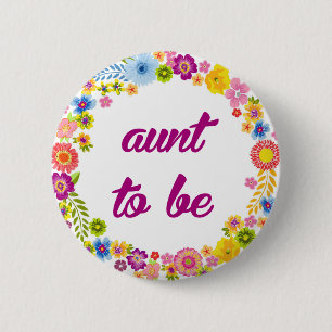 baby shower Badge - Tante om te worden Ronde Button 5,7 Cm