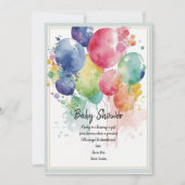 Baby shower Ballonuitnodiging Kaarten (Voorkant)