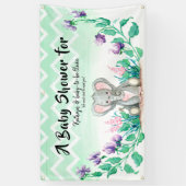 baby shower Banner Cute Elephant Floral Garden (Verticaal)