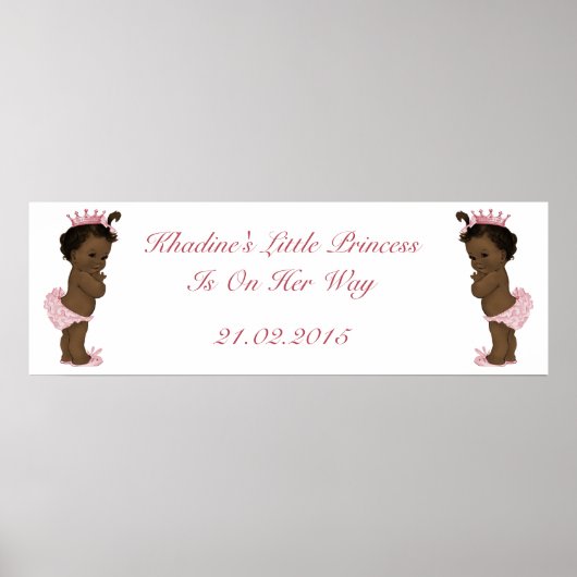  Baby shower Banner Etnische Princess Poster (Voorkant)