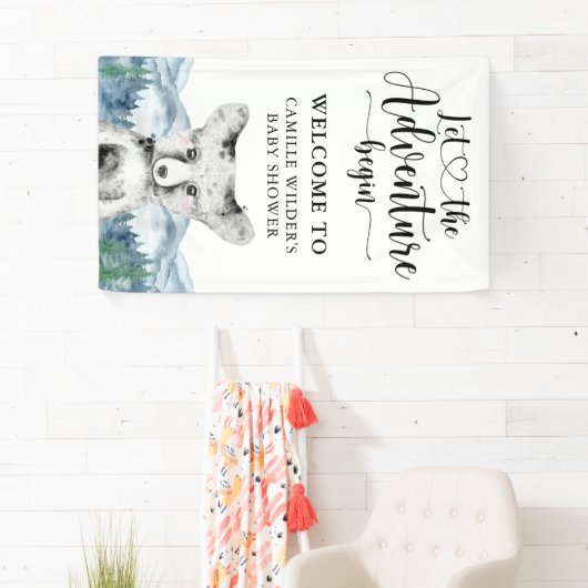 Baby shower Banner Forest Adventure Mountains (Insitu)
