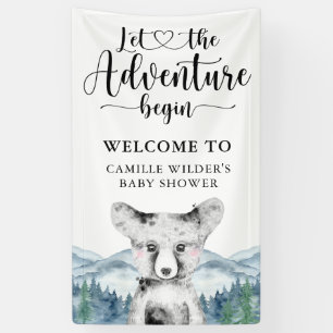 Baby shower Banner Forest Adventure Mountains