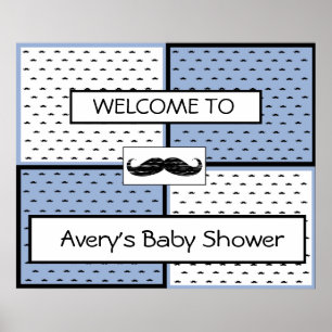 Baby shower Banner Poster Mustache Thema