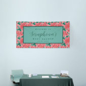 Baby shower Banner Red & Green Winter Poinsettia (Beurs)