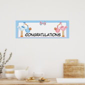 Baby shower Banner van de Afrikaanse Amerikaanse T Poster (Keuken)