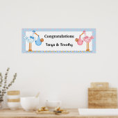 Baby shower Banner van de Afrikaanse Amerikaanse T Poster (Keuken)