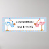 Baby shower Banner van de Afrikaanse Amerikaanse T Poster (Voorkant)