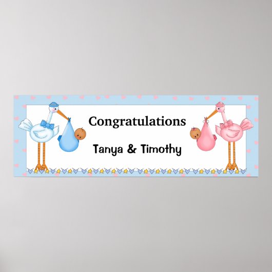Baby shower Banner van de Afrikaanse Amerikaanse T Poster (Voorkant)