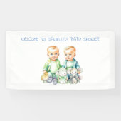 Baby shower banner voor Twin Boys te ondertekenen (Horizontaal)