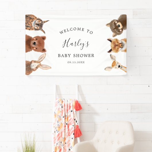 Baby shower Banner Woodland Animals (Insitu)