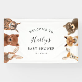 Baby shower Banner Woodland Animals