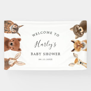 Baby shower Banner Woodland Animals
