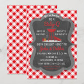 baby shower-barbecue-uitnodiging - Baby-Q-partij Kaart (Voorkant / Achterkant)