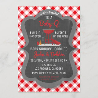 baby shower-barbecue-uitnodiging - Baby-Q-partij Kaart