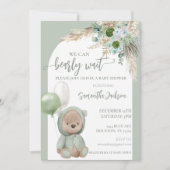 Baby shower Barly Wait Green Boho Beer Kaart (Voorkant)