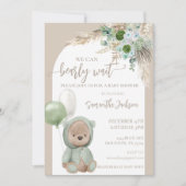 Baby shower Barly Wait Green Boho Beer Kaart (Voorkant)