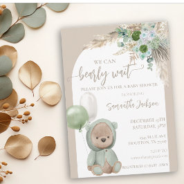 Baby shower Barly Wait Green Boho Beer Kaart