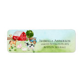 Baby shower Barn Farm Animals Etiket (Voorkant)
