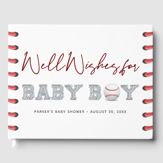 Baby shower Baseball Guest Book Gastenboek (Voorkant)