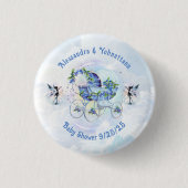 Baby shower Bash Blueberry Gnome Button (Voorkant)