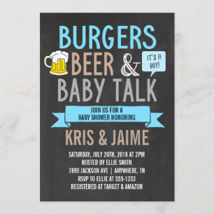 Baby shower Basters Beer & Baby Talk Boy Kaart
