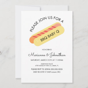 Baby Shower BBQ Baby Q Achtertuin Grillen Hotdog Kaart
