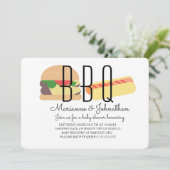 Baby Shower BBQ Baby Q Achtertuin Hot Dog Hamburge Kaart (Staand voorkant)