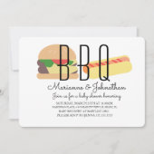 Baby Shower BBQ Baby Q Achtertuin Hot Dog Hamburge Kaart (Voorkant)