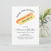 Baby shower BBQ Baby Q Backyard Grilling Hotdog Kaart (Staand voorkant)