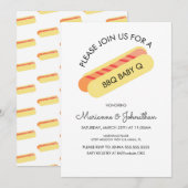 Baby shower BBQ Baby Q Backyard Grilling Hotdog Kaart (Voorkant / Achterkant)