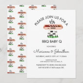 Baby shower BBQ Baby Q Grilling Hotdog Kaart (Voorkant / Achterkant)