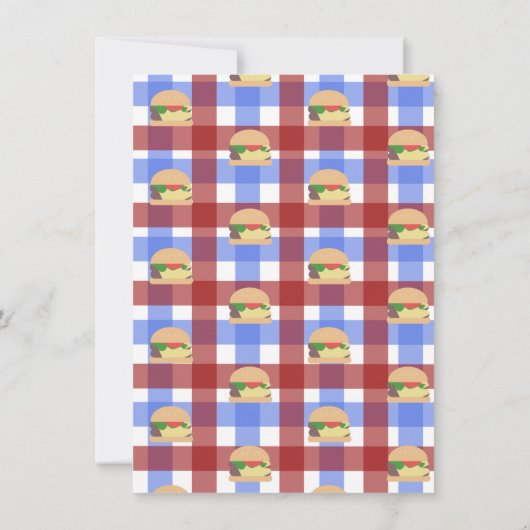 Baby shower BBQ Backyard Hamburger Pset Kaart (Achterkant)