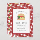 Baby shower BBQ Backyard Hamburger Pset Red Kaart (Voorkant / Achterkant)
