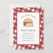 Baby shower BBQ Backyard Hamburger Pset Red Kaart (Voorkant)