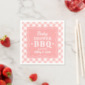 Baby shower BBQ Blush Pink and White Gingham Pset Servet (Insitu)