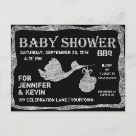 Baby Shower | BBQ | Chalkboard Uitnodiging Briefkaart
