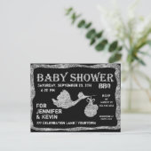 Baby Shower | BBQ | Chalkboard Uitnodiging Briefkaart (Staand voorkant)