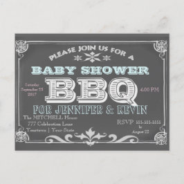 Baby Shower | BBQ | Chalkboard Uitnodiging Briefkaart