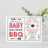 Baby shower BBQ Couple's Shower Invitation (Staand voorkant)