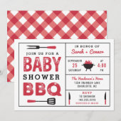 Baby shower BBQ Couple's Shower Invitation (Voorkant / Achterkant)
