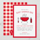 Baby shower BBQ Couple's Shower Invitation (Voorkant / Achterkant)