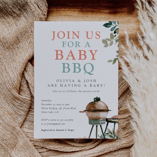 Baby shower BBQ Genderneutraal Kaart
