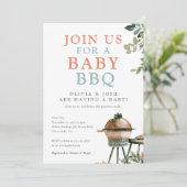 Baby shower BBQ Genderneutraal Kaart (Staand voorkant)